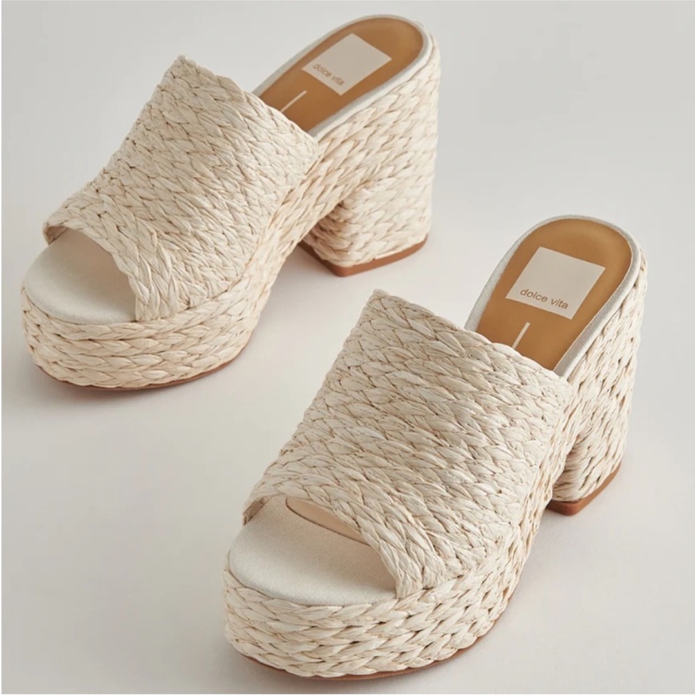 Dolce Vita Women's Elora Platform Slide Sandals, Light Natural